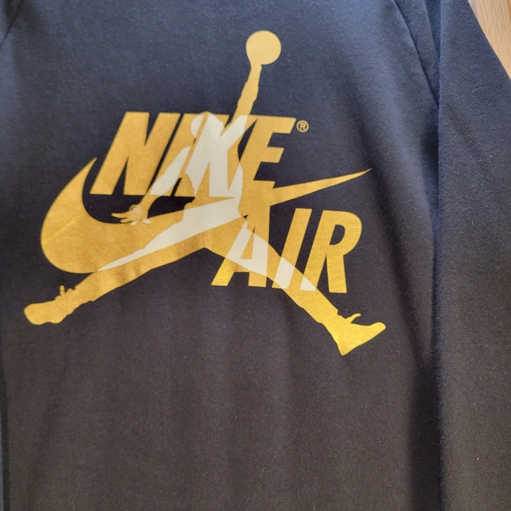 Jordan Jumpman Nike Air Sweatshirt Mens Medium Black Gold Fleece  Pullover